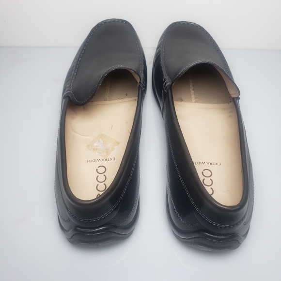 Ecco Men's Classic Moc Black Leather Slip On Loafer Driving Shoes Size 12EW - Picture 5 of 15